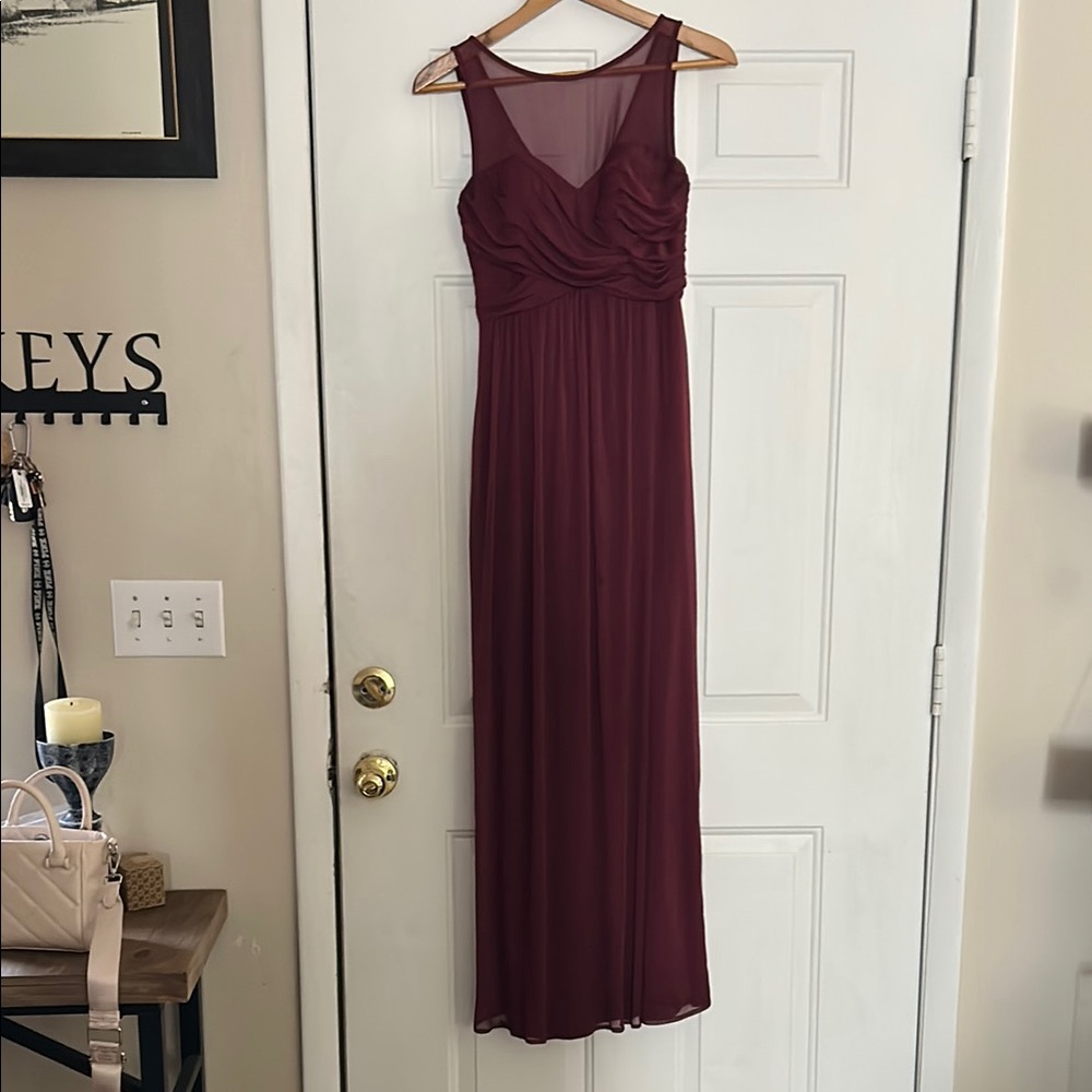 Elegant Burgundy Evening Gown
